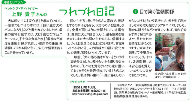 中国新聞折り込みのミニ新聞「Cue」のコラム欄へ8月4回連続で掲載をして頂きました。